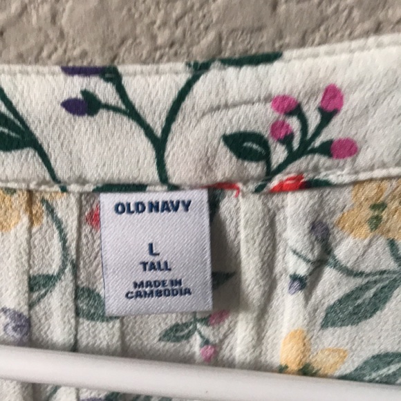 Old navy floral v neck tank women’s size large - Picture 2 of 4